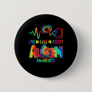 Live-Liebe Akzeptieren Autismus-Bewusstseinsunters Button