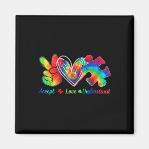 Live-Liebe Akzeptieren Autismus-Bewusstseinsunters Magnet