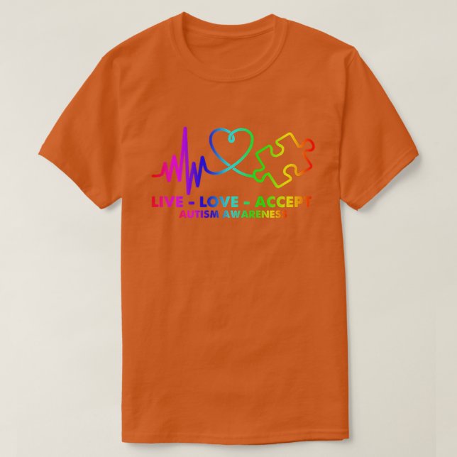Live-Liebe Akzeptieren Autismus-Bewusstseinsunters T-Shirt (Design vorne)
