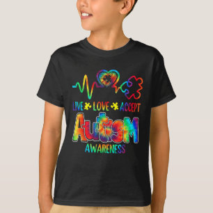 Live-Liebe Akzeptieren Autismus-Bewusstseinsunters T-Shirt