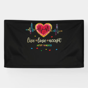 Live-Liebe Akzeptieren Autismus Herzklopfen Puzzle Banner