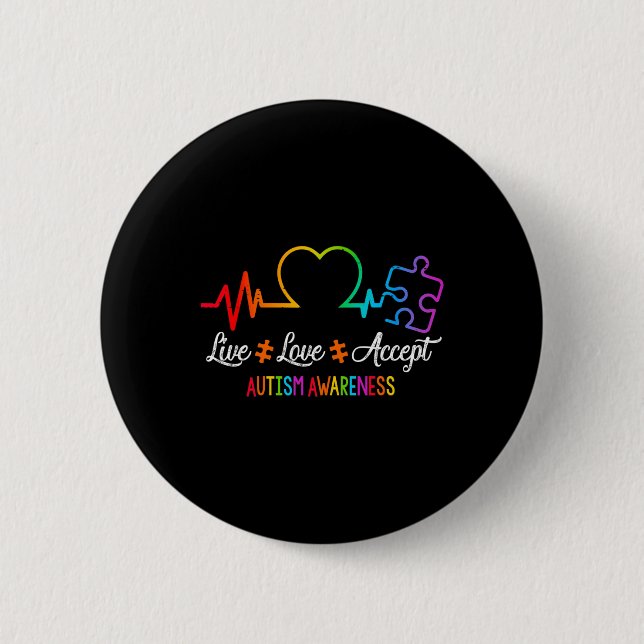 Live-Liebe Akzeptieren Autismus Sensibilisierung G Button (Vorderseite)