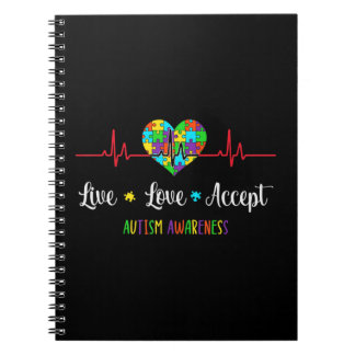 Live-Liebe Akzeptieren Autismus Sensibilisierung M Notizblock