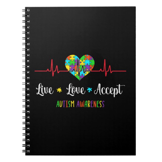 Live-Liebe Akzeptieren Autismus Sensibilisierung M Notizblock (Vorderseite)