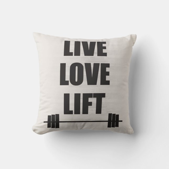 Live, Liebe, Aufzug Kissen (Vorderseite)
