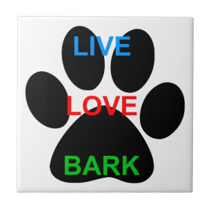 LIVE LIEBE BARK Dog Paw Print Fliese