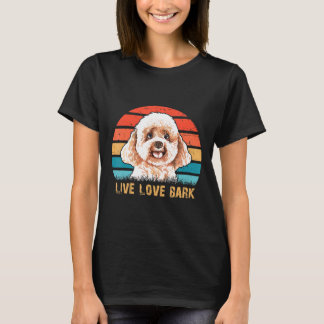 Live-Liebe Bark Retro Vintag Poodle Funny Hund Lie T-Shirt