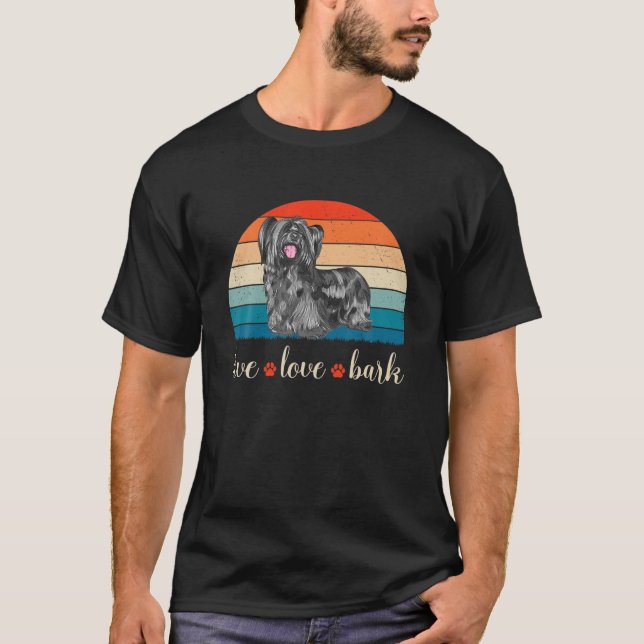 Live Liebe Bark Skye Terrier T-Shirt (Vorderseite)
