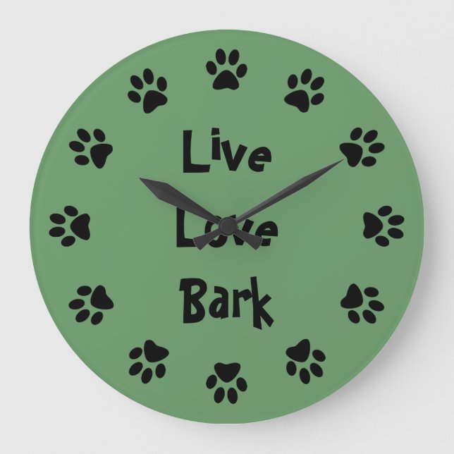 Live Liebe Barkeuse druckt Wall Clock Große Wanduhr (Vorderseite)
