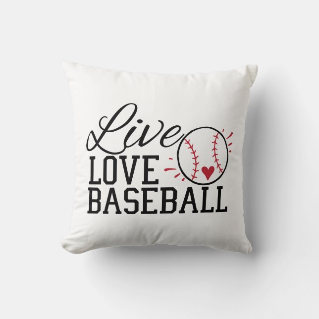 Live-Liebe Baseball Kissen (Vorderseite)