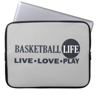 Live-Liebe Basketballspiel Blauer Text Laptopschutzhülle
