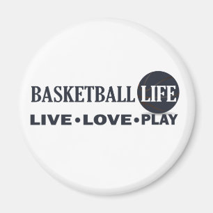 Live-Liebe Basketballspiel Blauer Text Magnet