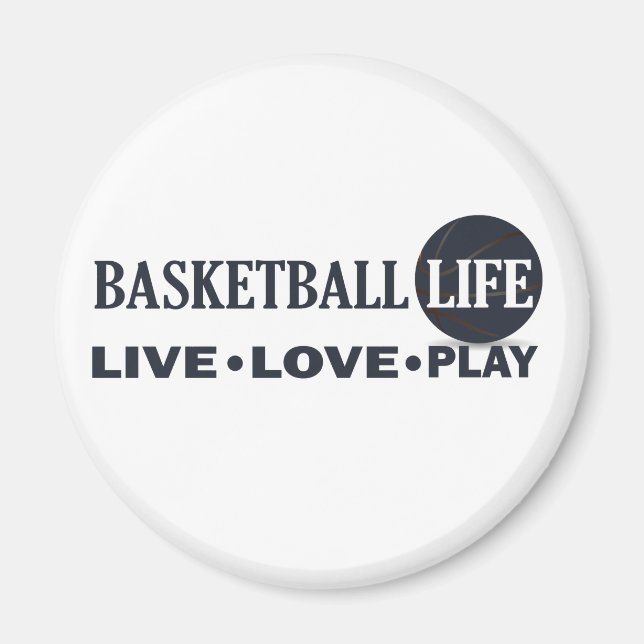 Live-Liebe Basketballspiel Blauer Text Magnet (Vorne)