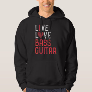Live-Liebe Bass Gitarre Grafik Damen Männer Bass P Hoodie