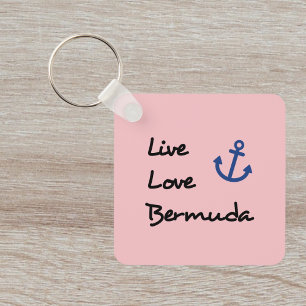 Live-Liebe Bermuda-Skripttext mit Anchor Schlüsselanhänger