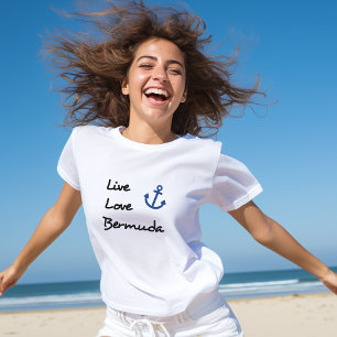 Live-Liebe Bermuda-Skripttext mit Anchor T-Shirt
