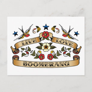 Live Liebe Boomerang Postkarte
