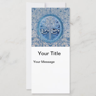 Live Liebe Cross Blue Tree of Life Pattern