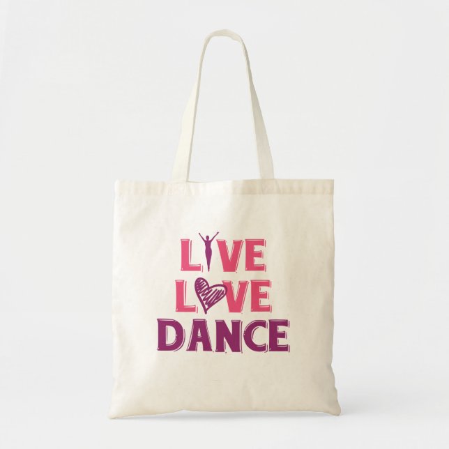Live Liebe Dance - Geschenk-T - Shirt für Tänzer Tragetasche (Vorne)