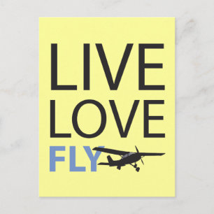 Live-Liebe Fliegen Postkarte