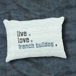 Live Liebe French Bulldog Frenchie Dekokissen