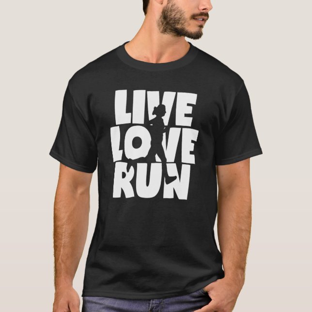 Live-Liebe führt weibliche Runner-Grafik aus T-Shirt (Vorderseite)