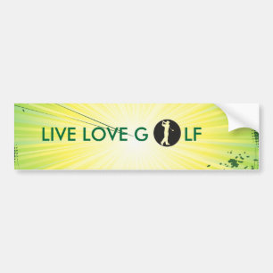 Live Liebe Golf Autoaufkleber. Autoaufkleber