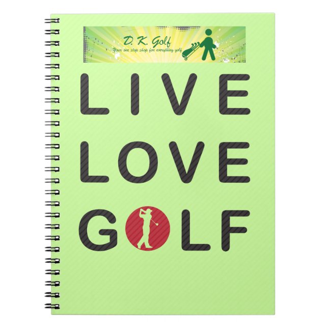 Live Liebe Golf Golfing Red Black DKGolf Notizblock (Vorderseite)