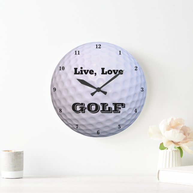 Live, Liebe GOLF Große Wanduhr (Zuhause)