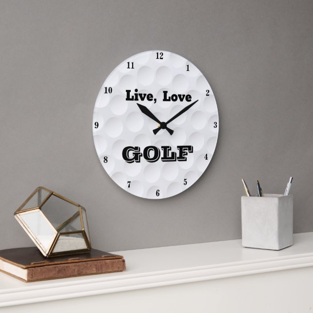 Live, Liebe GOLF Große Wanduhr (Büro)