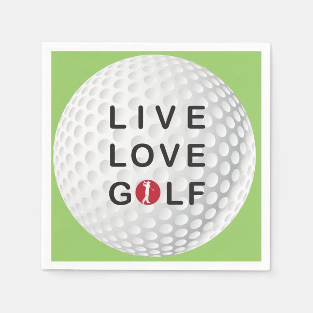 Live-Liebe-Golf-Servietten Serviette (Vorderseite)