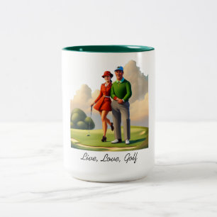 Live, Liebe, Golf Zweifarbige Tasse