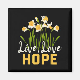 Live Liebe Hope Daffodien Blumenmotivationa Blume Magnet