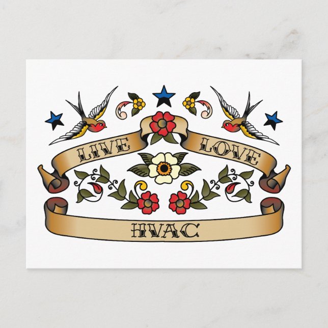 Live-Liebe HVAC Postkarte (Vorderseite)