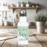 Live-Liebe Lächeln positive Motivation Mint Zitat Edelstahlflasche<br><div class="desc">Live-Liebe Lächeln positive Motivation Mint Zitat</div>