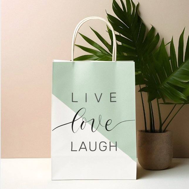 Live-Liebe Lächeln positive Motivation Mint Zitat Große Geschenktüte (Von Creator hochgeladen)