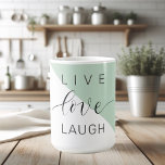 Live-Liebe Lächeln positive Motivation Mint Zitat Kaffeetasse<br><div class="desc">Live-Liebe Lächeln positive Motivation Mint Zitat</div>