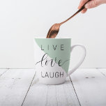 Live-Liebe Lächeln positive Motivation Mint Zitat Milchtasse<br><div class="desc">Live-Liebe Lächeln positive Motivation Mint Zitat</div>