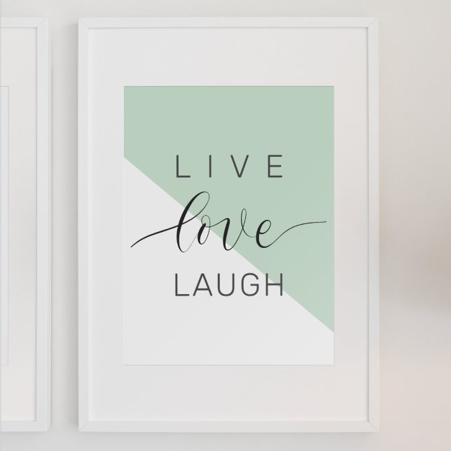 Live-Liebe Lächeln positive Motivation Mint Zitat Poster (Von Creator hochgeladen)