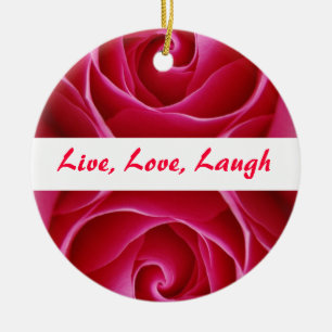 Live, Liebe, Lachen Keramik Ornament