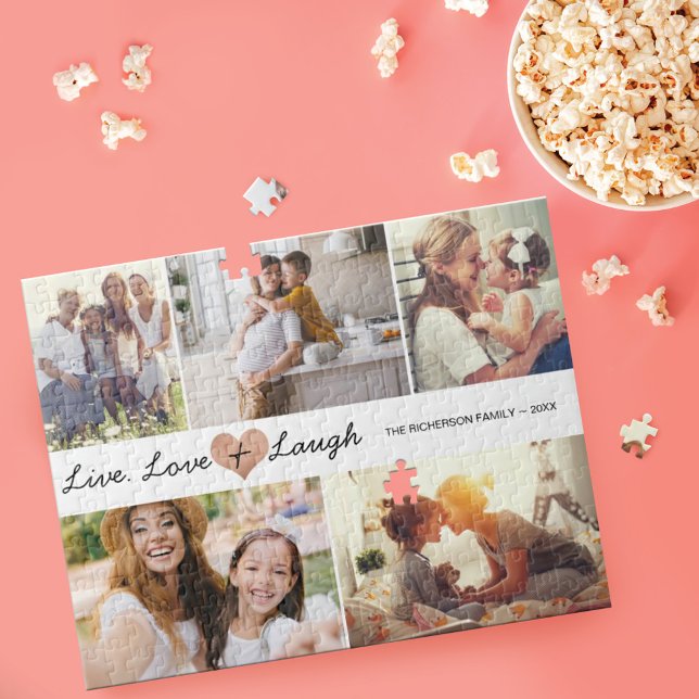 Live Liebe & Lachen Moderne Familienfotografie Col Puzzle (Von Creator hochgeladen)