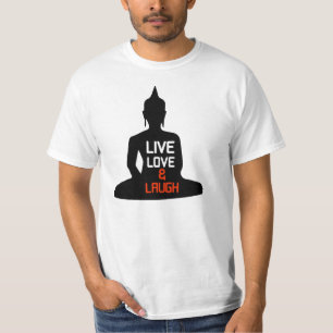 Live Liebe lacht Buddha Black Sillhoute T-Shirt