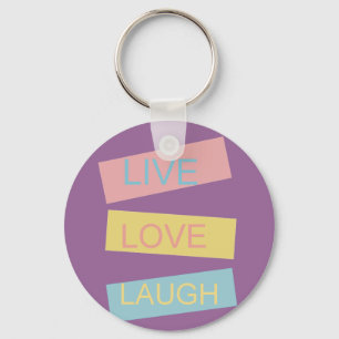Live-Liebe lacht motivierend Grafikdesign Schlüsselanhänger