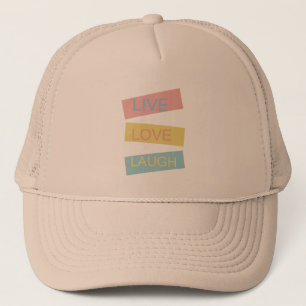 Live-Liebe lacht motivierend Grafikdesign Truckerkappe