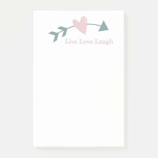 Live-Liebe lacht Post-It-Notes mit Herz und Pfeil Post-it Klebezettel (Vorderseite)