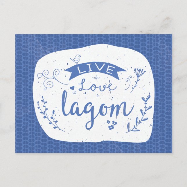 Live Liebe Lagom - Schwedisch Postkarte (Vorderseite)