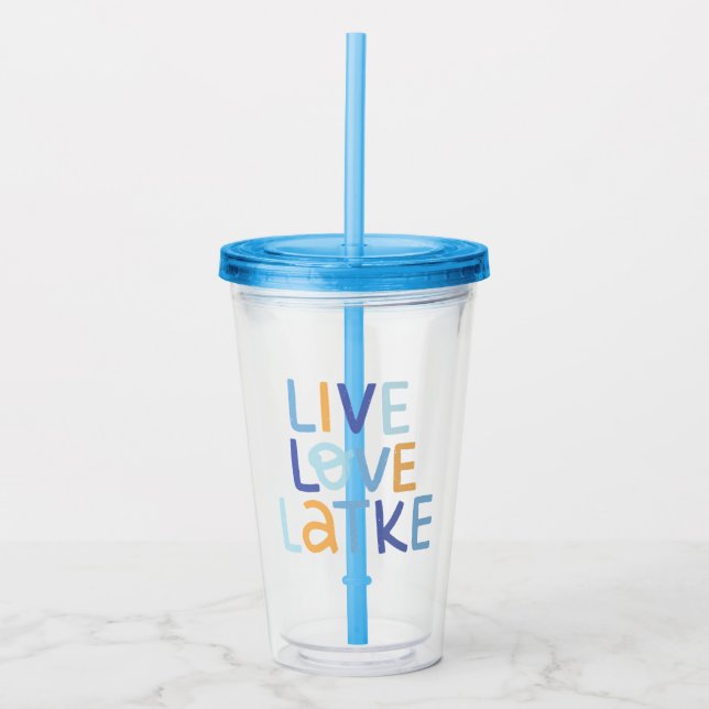 Live-Liebe Latke Hanukkah Design Acryltrinkbecher (Vorderseite)
