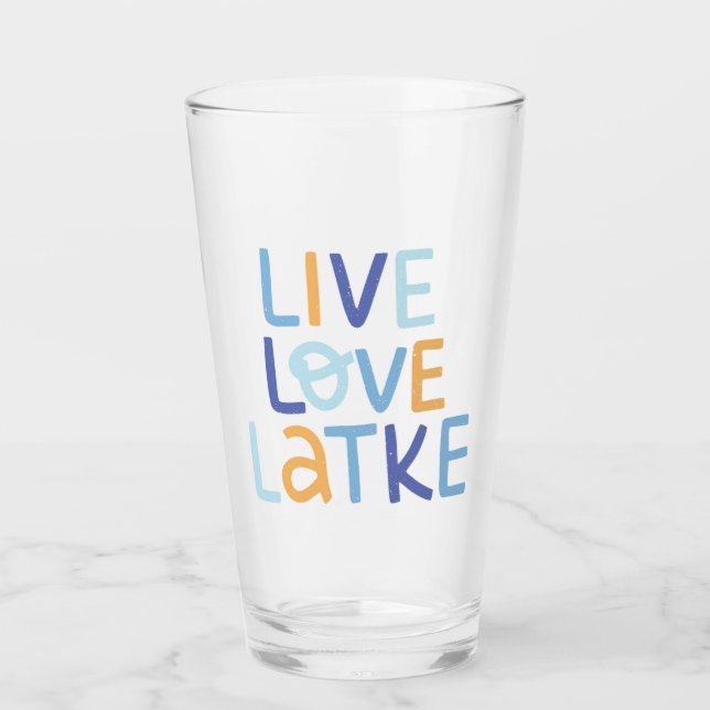 Live-Liebe Latke Hanukkah Design Glas (Vorderseite)