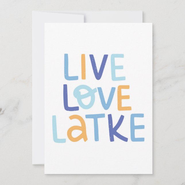 Live-Liebe Latke Hanukkah Design Karte (Vorderseite)