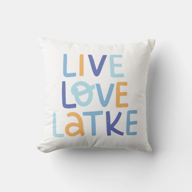 Live-Liebe Latke Hanukkah Design Kissen (Vorderseite)
